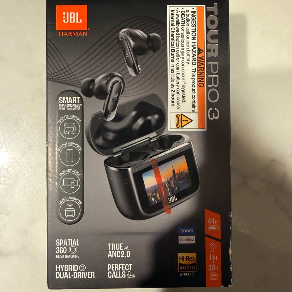JBL Tour Pro 3 Bluetooth In-Ear Wireless Noise-Canceling Earbuds with Case